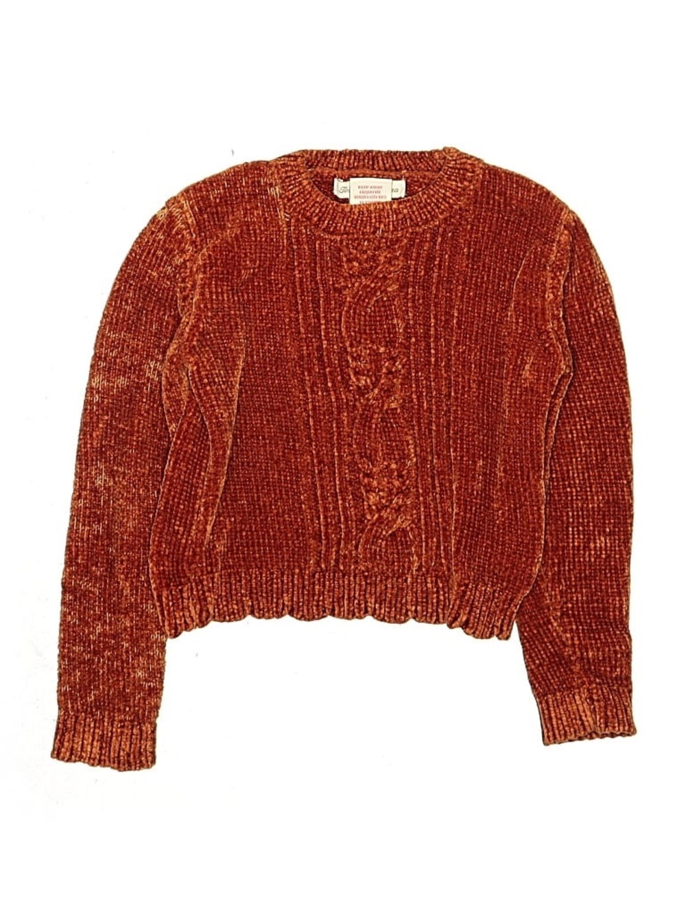 Tommy Bahama 4T Rust Chenille Cable Knit Cropped Sweater